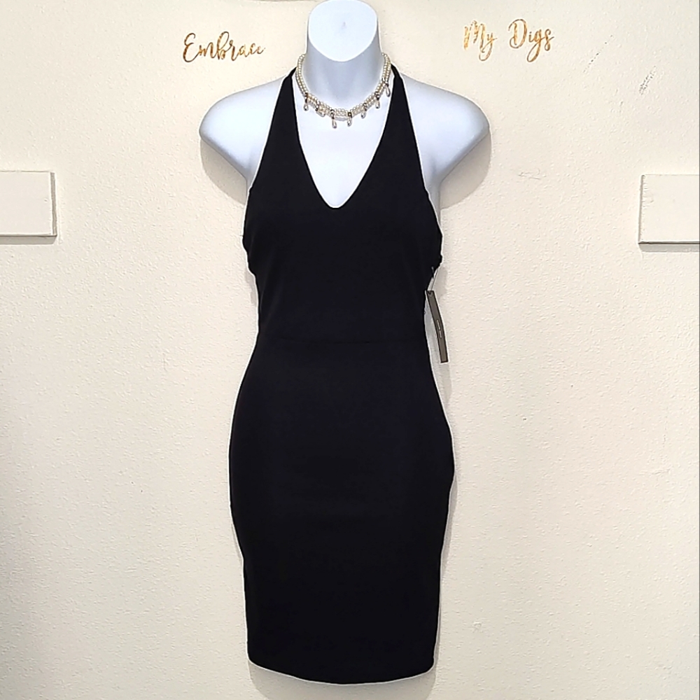 BNWT LULUS Frederica Black Bodycon XS